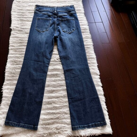 KANCAN MAKAYLA ( 5/26 ) Raw Waist Ultra High-Rise Flare Wide Leg Jeans - Picture 2 of 6